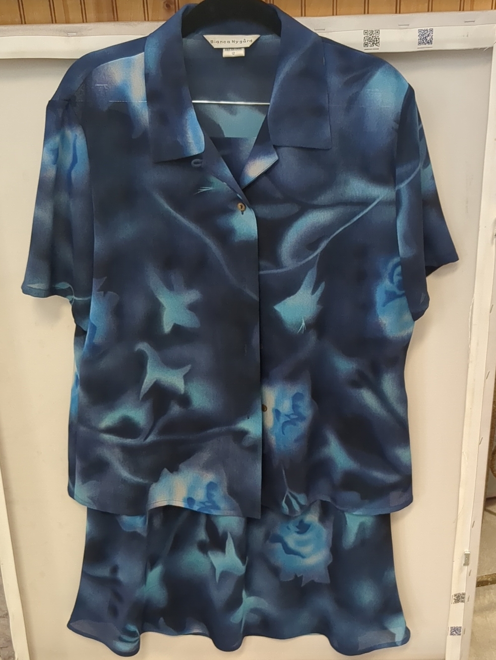 Silky Blue Womens Skirt And Top Set